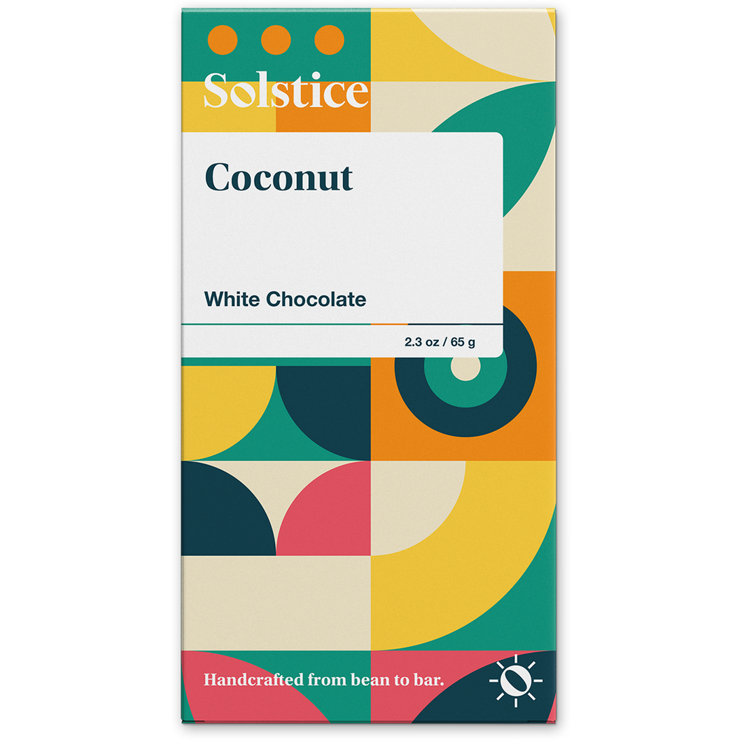 COCONUT WHITE CHOCOLATE BAR, SOLSTICE