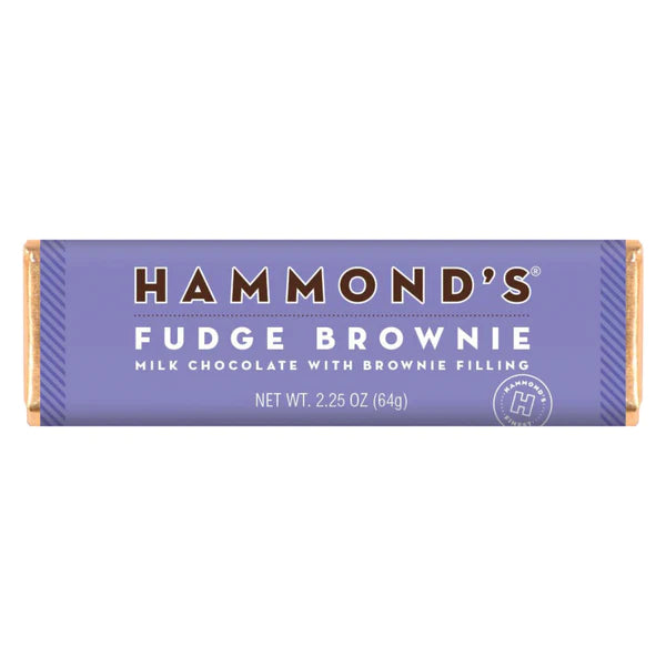 FUDGE BROWNIE MILK CHOCOLATE BAR,  HAMMONDS CANDIES