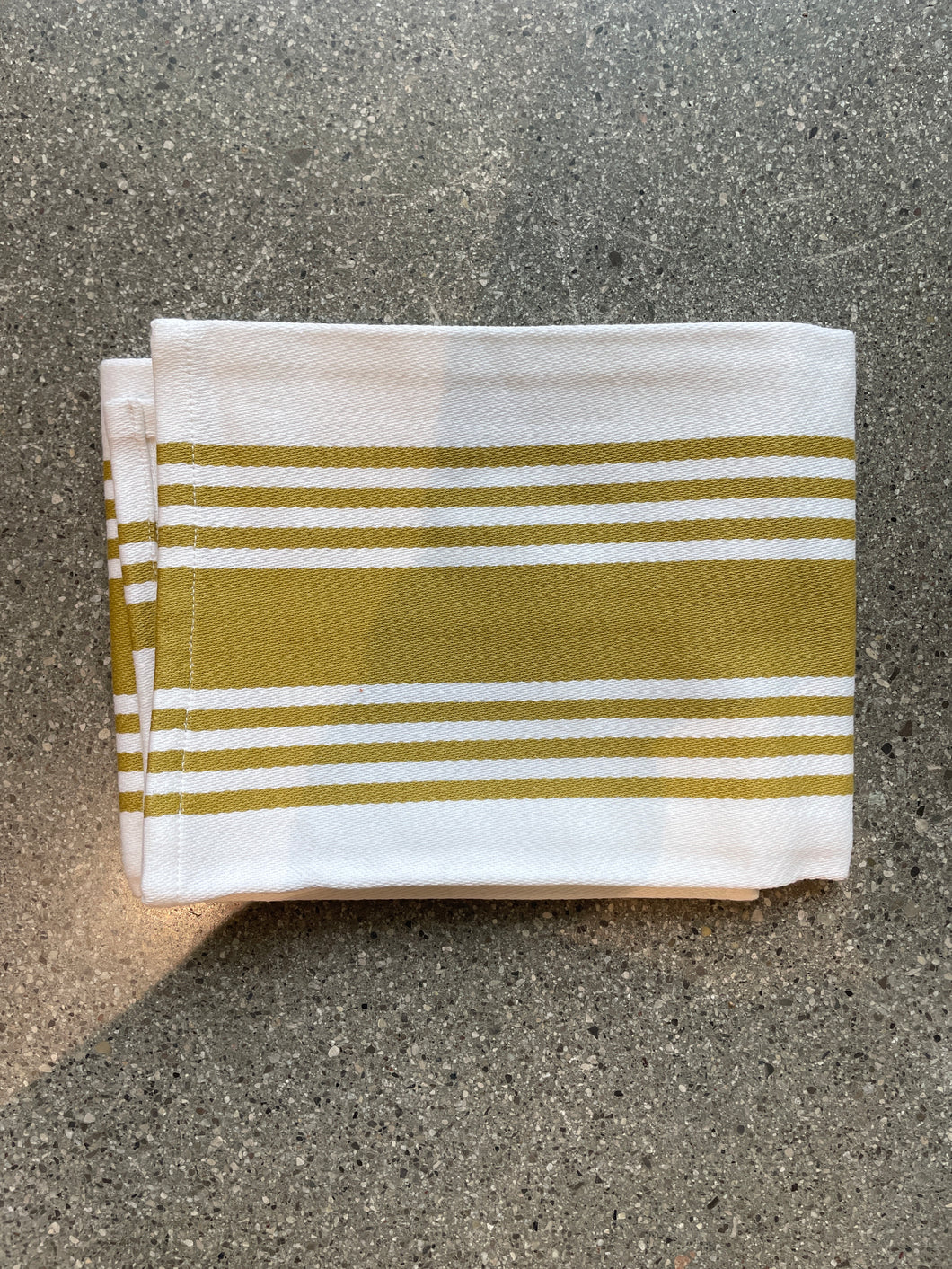 MUSTARD YELLOW STRIPE TEA TOWEL, CREEDS