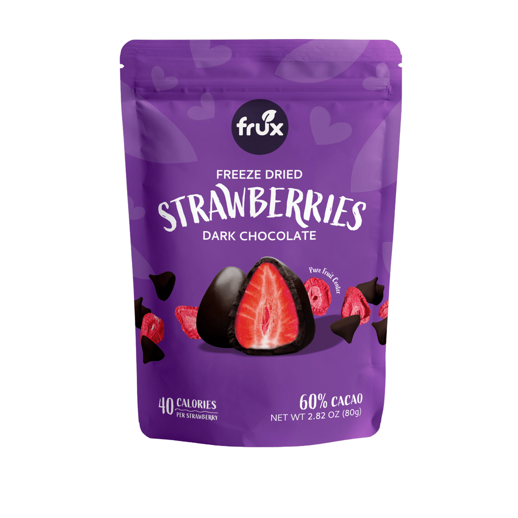 DARK CHOCOLATE COVERED STRAWBERRIES (FREEZE DRIED), FRUX FRUIT