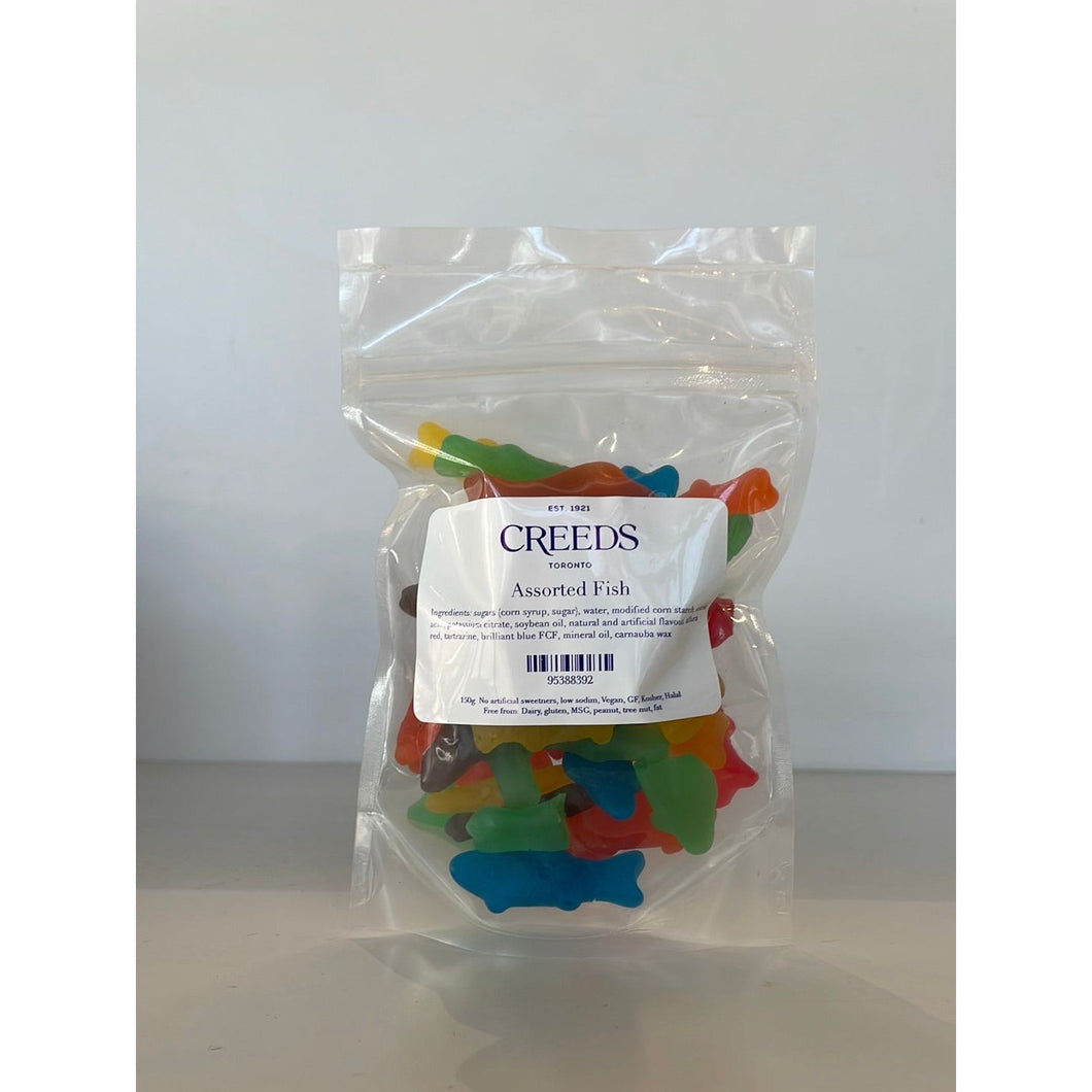 ASSORTED FISH GUMMY CANDY, CREEDS