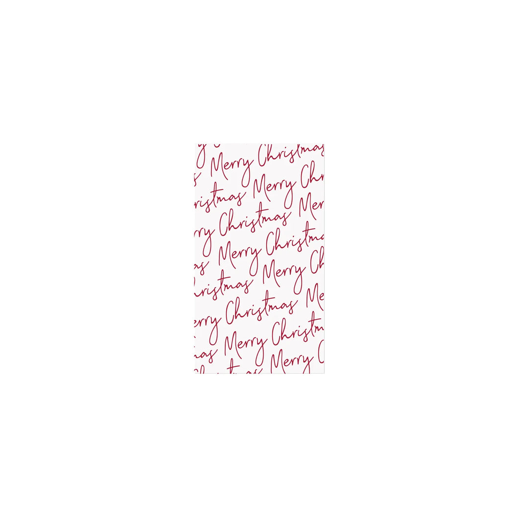 MERRY CHRISTMAS SCRIPT GUEST DINNER NAPKIN, PULP