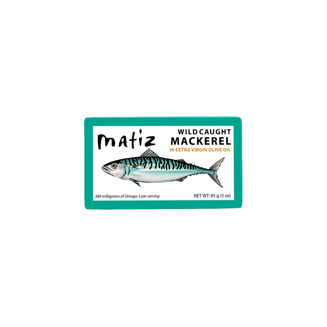 WILD CAUGHT MACKEREL IN OLIVE OIL 3oz, MATIZ