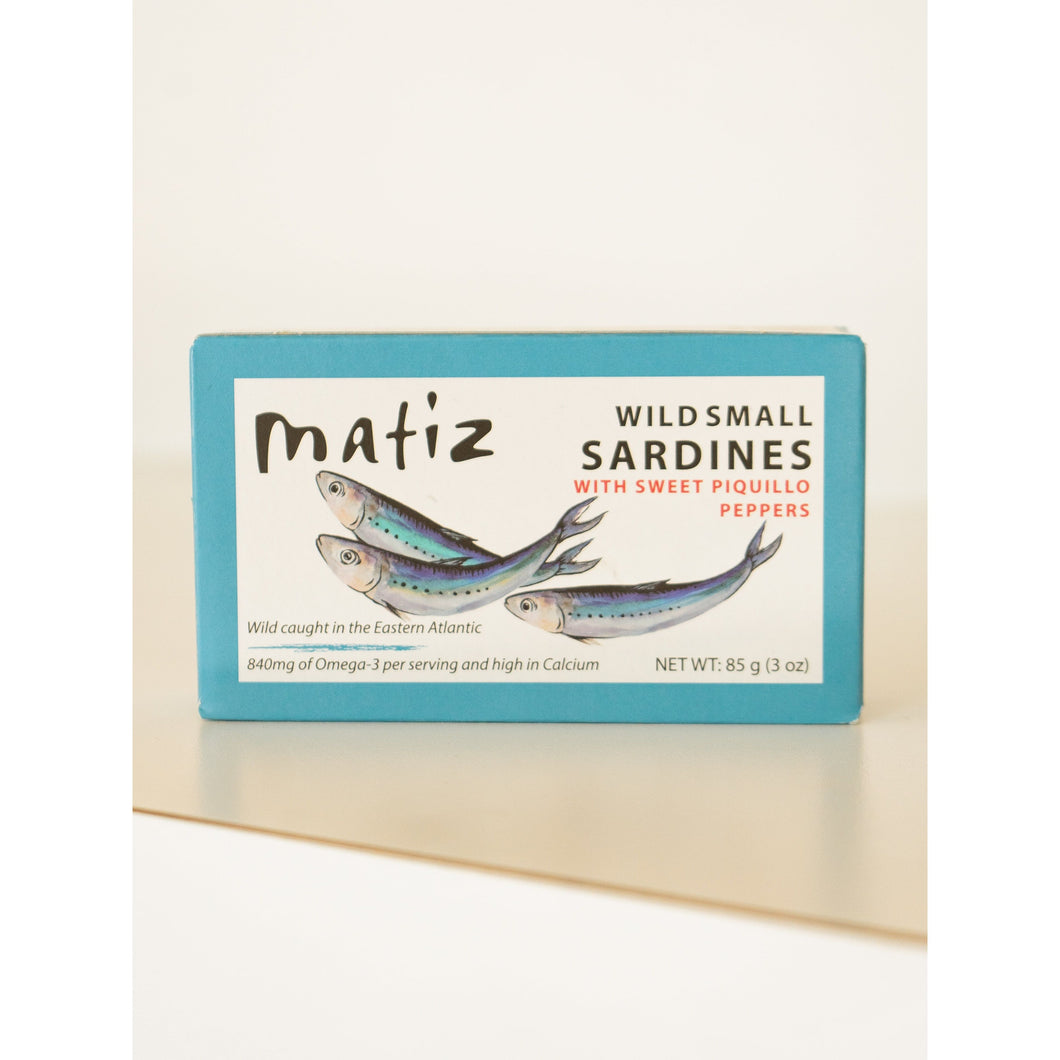 WILD SMALL SARDINES WITH SWEET PEPPERS 3oz, MATIZ