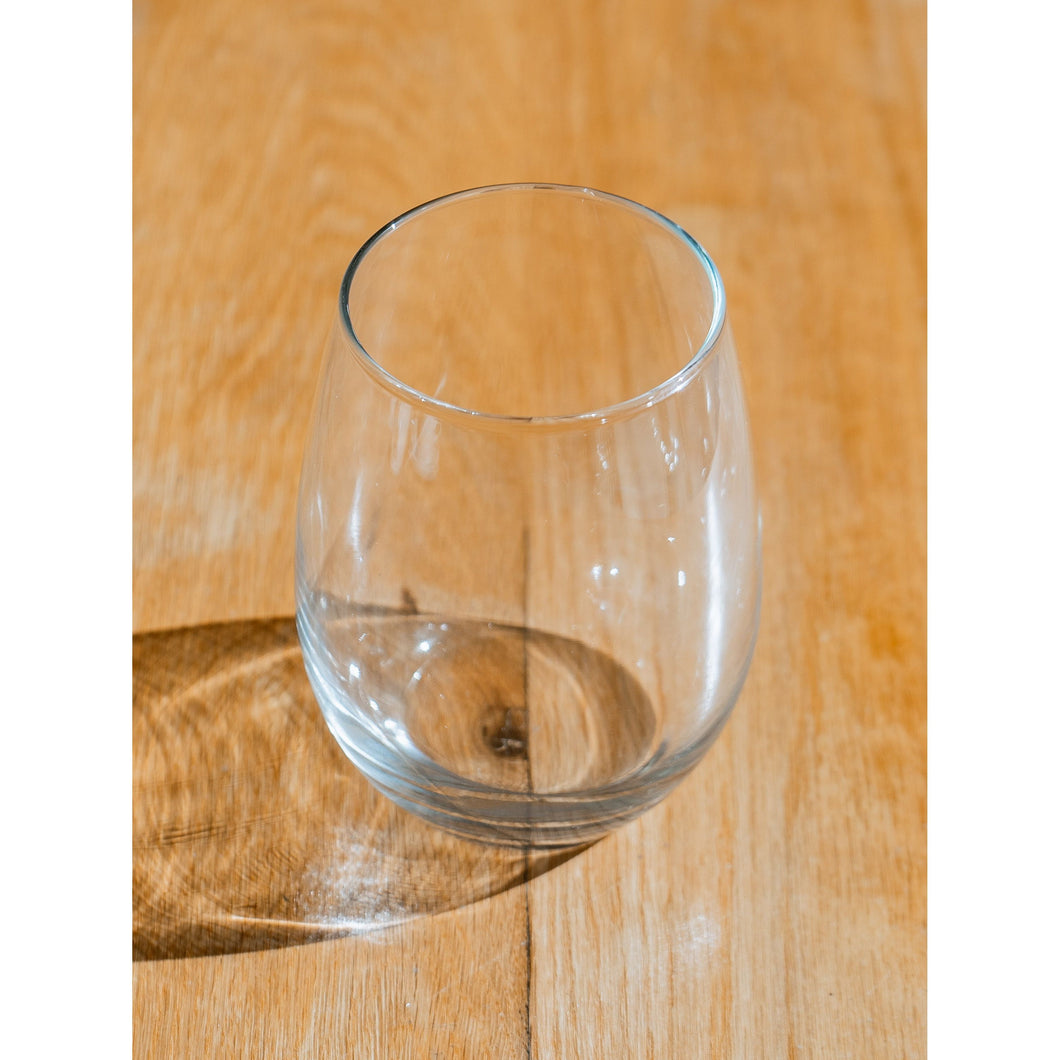 STEMLESS WINE GLASS, AMBER