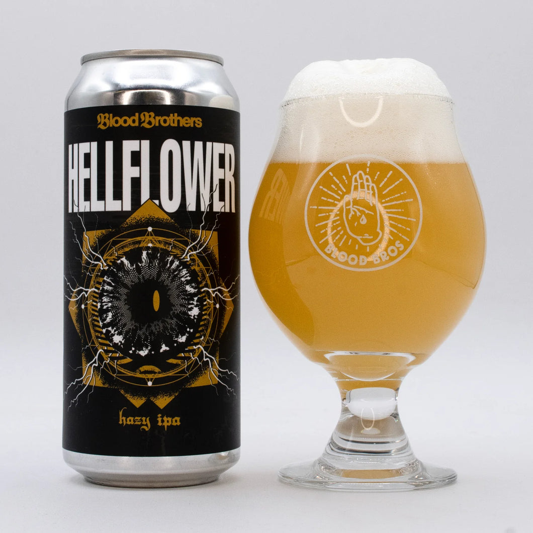 HELLFLOWER HAZY IPA, BLOOD BROTHERS BREWING CO