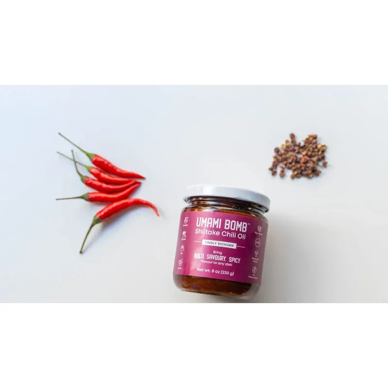 SHITAKE CHILI OIL - TINGLY SICHUAN, UMAMI BOMB