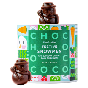 DARK CHOCOLATE SNOWMEN - 72% ECUADOR ORIGIN, CHOCOCO