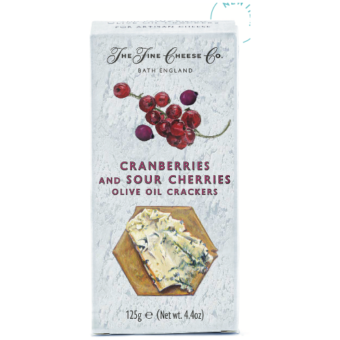 CRANBERRY, SOUR CHERRY & EXTRA VIRGIN OLIVE OIL CRACKERS, THE FINE CHEESE CO