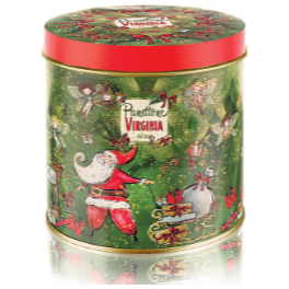 TALL BAKED PANETTONE - SANTA CLAUS ROUND TIN (100g), AMARETTI VIRIGINIA