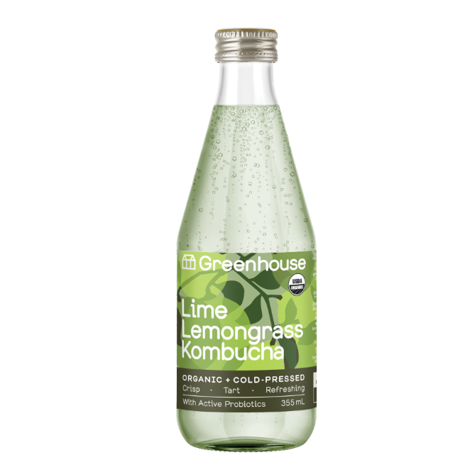 LIME LEMONGRASS KOMBUCHA (355ml), GREENHOUSE