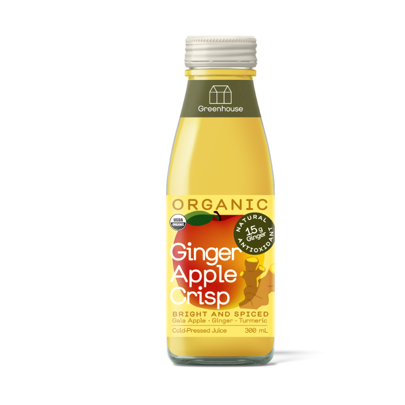 GINGER APPLE CRISP COLD PRESSED JUICE, GREENHOUSE