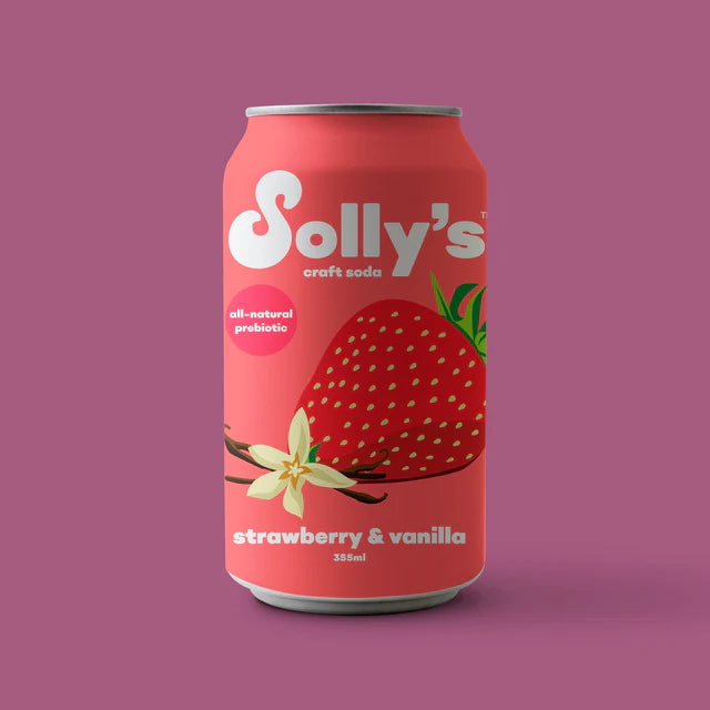 STRAWBERRY & VANILLA CRAFT SODA, SOLLY'S SODA