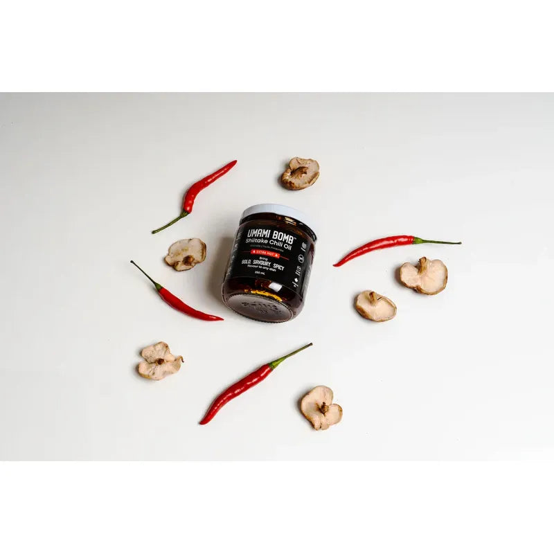 SHITAKE CHILI OIL - EXTRA HOT, UMAMI BOMB