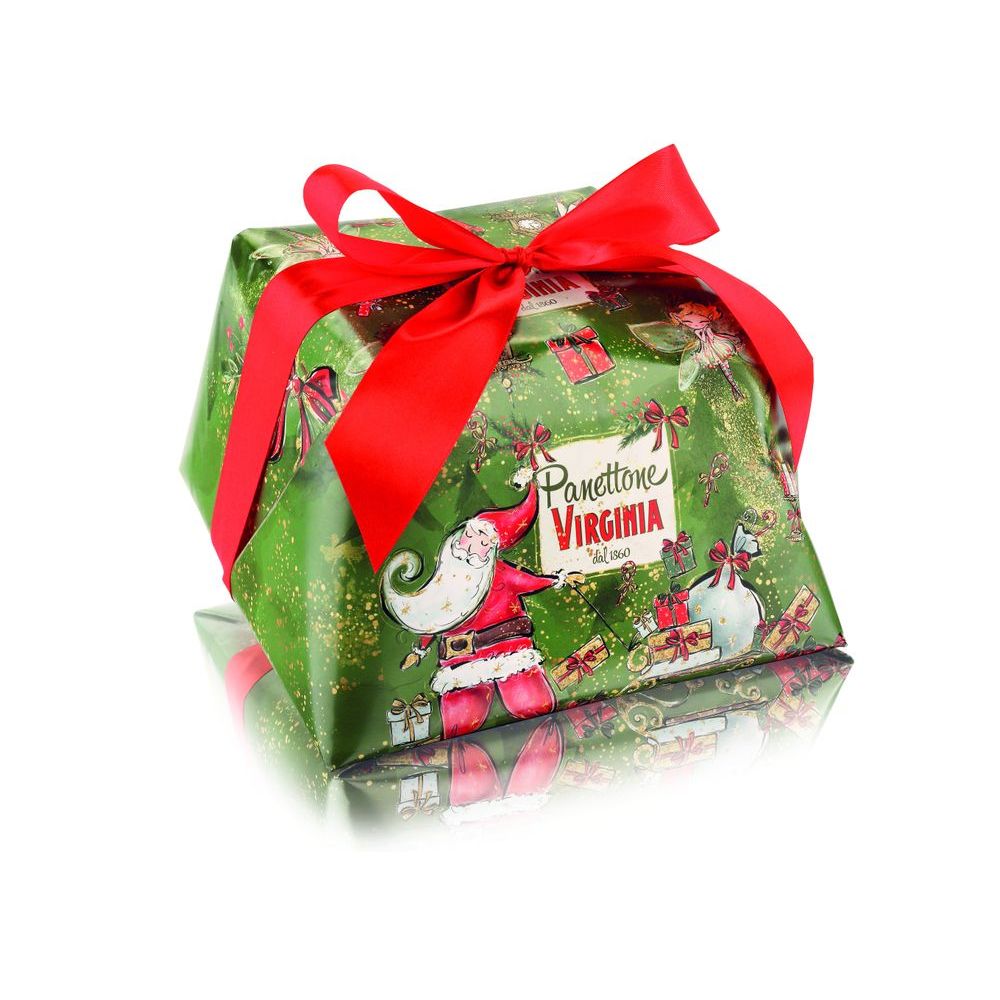 TRADITIONAL HAND WRAPPED PANETTONE - SANTA CLAUS, AMARETTI VIRGINIA