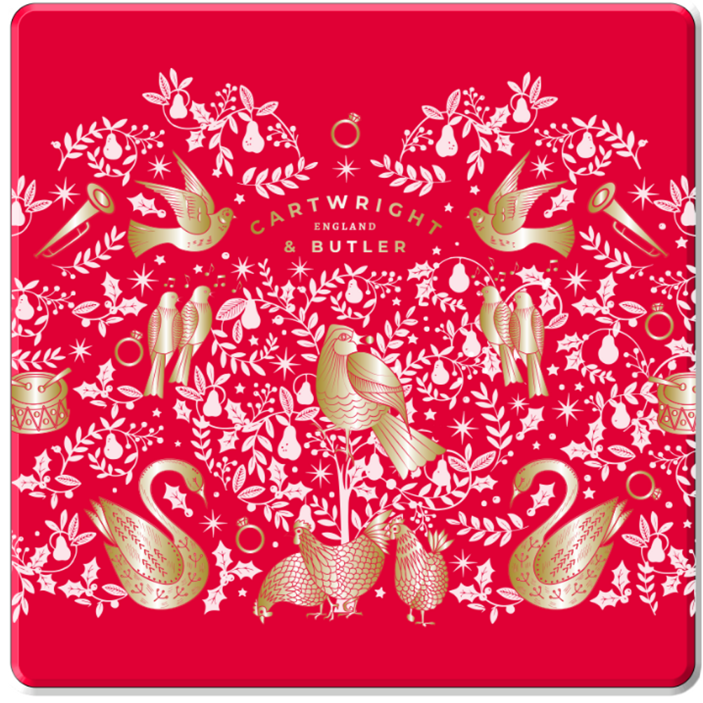 12 DAYS OF BISCUIT SELECTION RED TIN, CARTWRIGHT & BUTLER