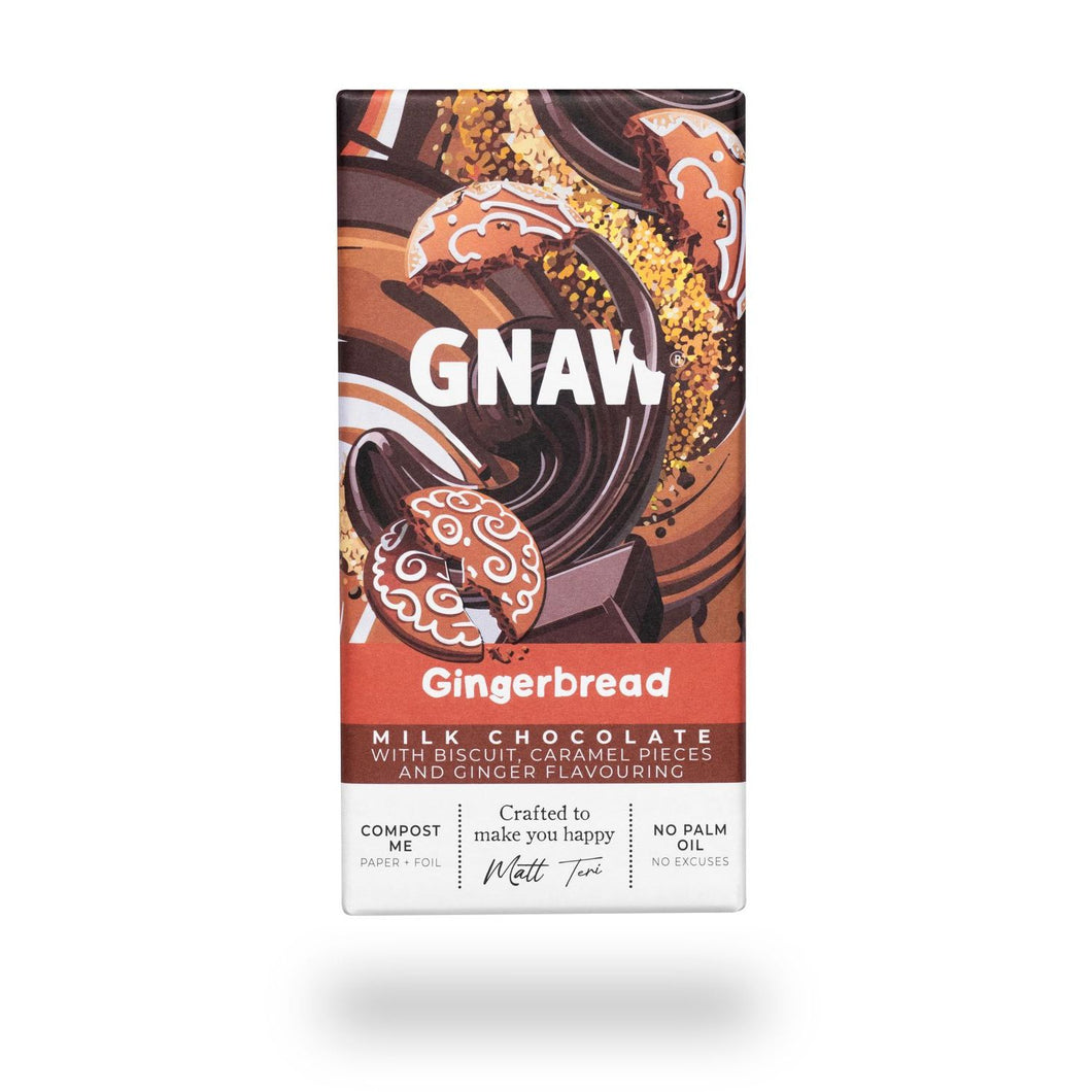 GINGERBREAD MILK CHOCOLATE BAR, GNAW