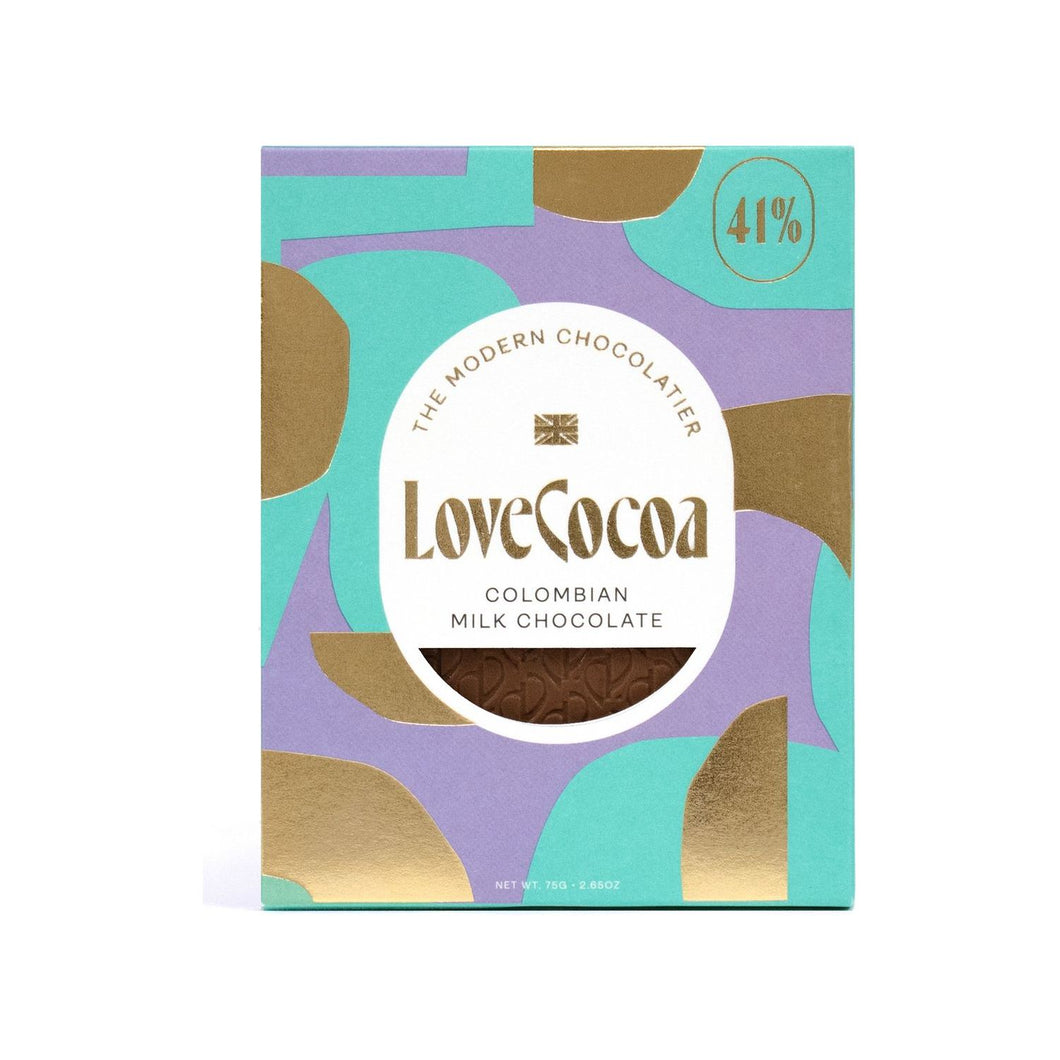 COLUMBIAN SINGLE ORIGIN MILK CHOCOLATE BAR, LOVE COCOA