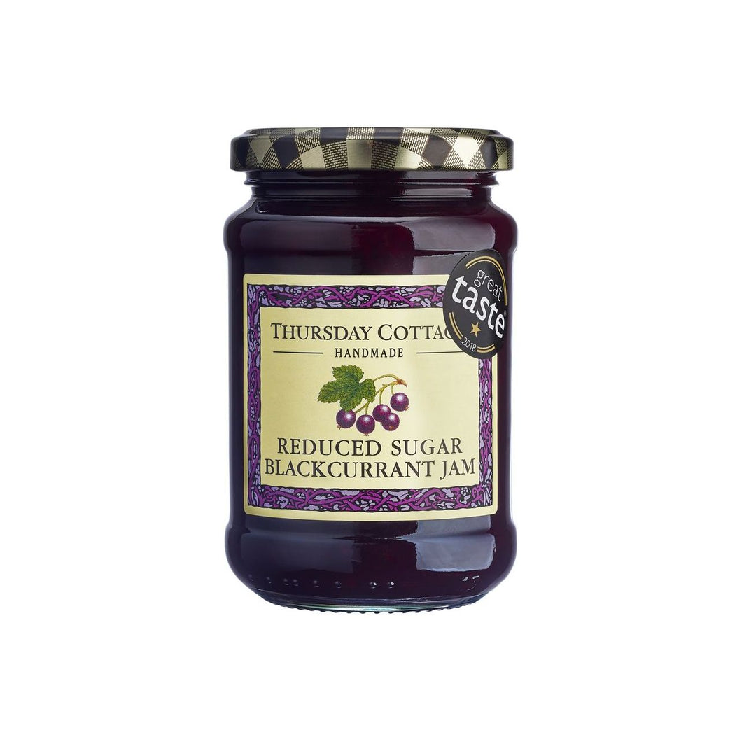 BLACKCURRANT JAM REDUCED SUGAR (MEDIUM CUT), THURSDAY COTTAGE