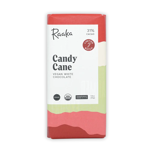 CANDY CANE WHITE CHOCOLATE BAR, RAAKA