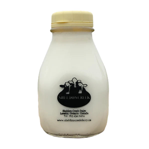 45% CREAM, GLASS PINT, SHELDON CREEK
