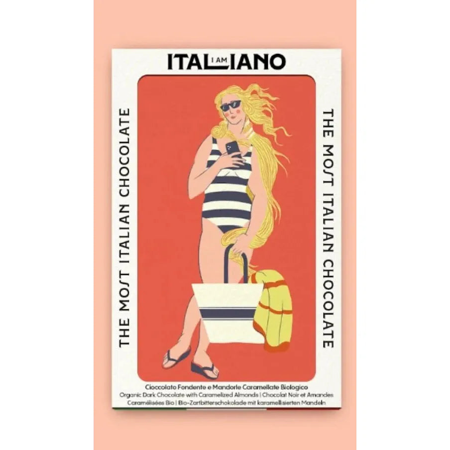 ORGANIC CHOCOLATE WITH ALMOND PRALINE (VENUS), I AM ITALIANO