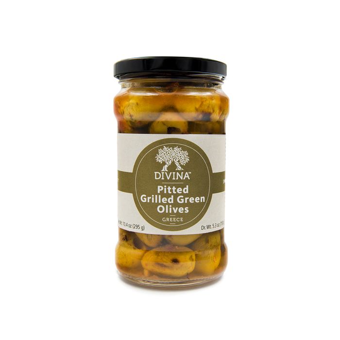 GRILLED GREEN OLIVES (PITTED), DIVINA