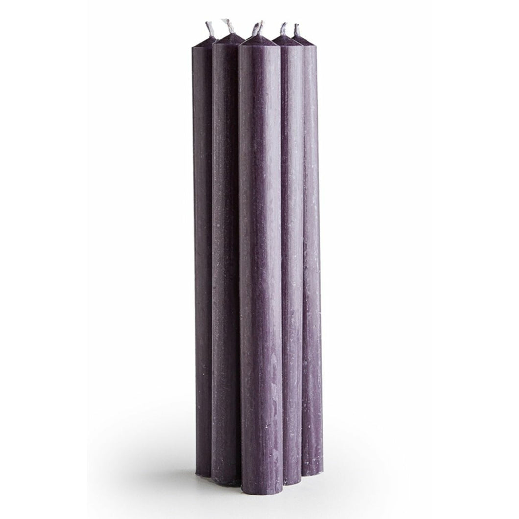 TAPER CANDLES - CHARCOAL PURPLE, ST. EVAL